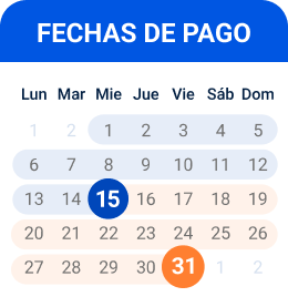 Calendario de pagos quincenales de Tarjeta amiga